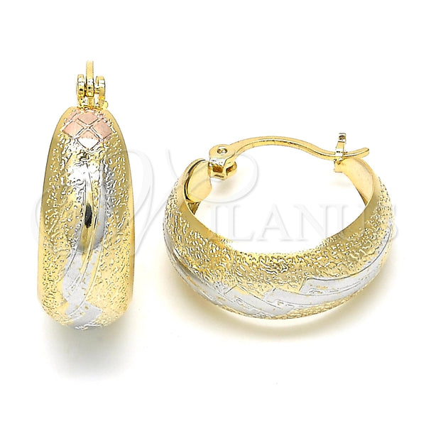 Argolla Pequeña 02.106.0013.1.20 Oro Laminado, Mate, Tres Tonos