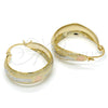 Argolla Mediana 02.106.0013.1.30 Oro Laminado, Mate, Tres Tonos