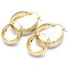 Argolla Mediana 02.106.0013.1.30 Oro Laminado, Mate, Tres Tonos