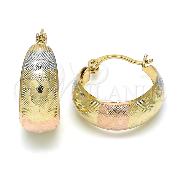 Argolla Pequeña 02.106.0014.1.20 Oro Laminado, Pulido, Tres Tonos