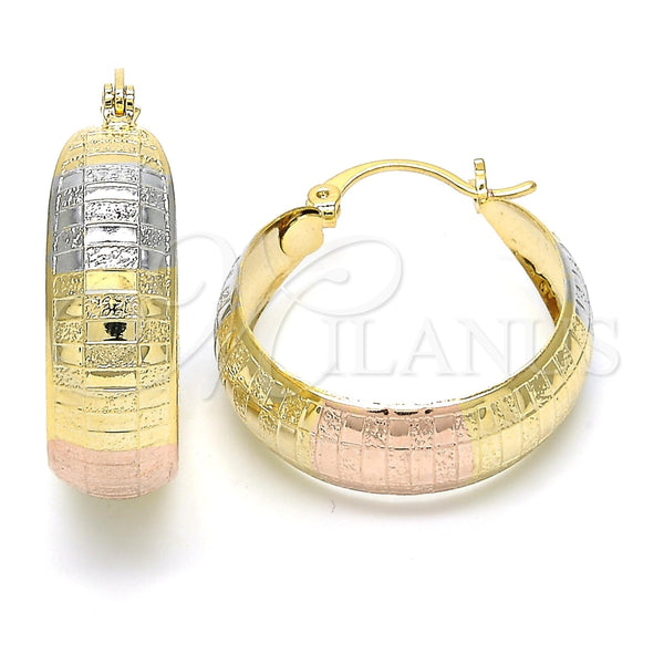 Argolla Mediana 02.106.0015.1.30 Oro Laminado, Mate, Tres Tonos