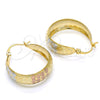 Argolla Mediana 02.106.0016.1.30 Oro Laminado, Pulido, Tres Tonos