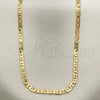 Gargantilla Basica 04.213.0134.20 Oro Laminado, Diseño de Mariner, Pulido, Tono Dorado (0.80 Gauge, 04 MM Thickness, 20 Inches Length)