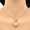 Collares con Dije 04.163.0005.20 Oro Laminado, Diseño de Bola, Pulido, Tono Dorado (02 MM Thickness, 20 Inches Length)