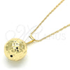 Collares con Dije 04.163.0005.20 Oro Laminado, Diseño de Bola, Pulido, Tono Dorado (02 MM Thickness, 20 Inches Length)