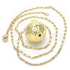 Collares con Dije 04.163.0005.20 Oro Laminado, Diseño de Bola, Pulido, Tono Dorado (02 MM Thickness, 20 Inches Length)