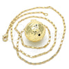 Collares con Dije 04.163.0005.20 Oro Laminado, Diseño de Bola, Pulido, Tono Dorado (02 MM Thickness, 20 Inches Length)
