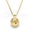 Collares con Dije 04.163.0005.20 Oro Laminado, Diseño de Bola, Pulido, Tono Dorado (02 MM Thickness, 20 Inches Length)