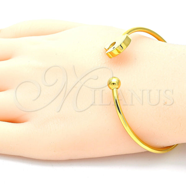 Aro Individual 07.265.0009 Acero Inoxidable, Diseño de Delfín, Pulido, Tono Dorado (03 MM Thickness, One size fits all)