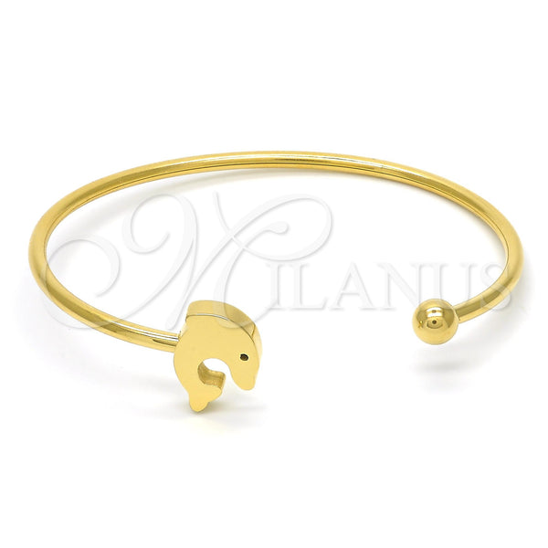 Aro Individual 07.265.0009 Acero Inoxidable, Diseño de Delfín, Pulido, Tono Dorado (03 MM Thickness, One size fits all)