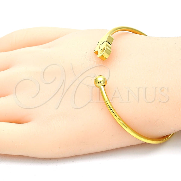 Aro Individual 07.265.0011 Acero Inoxidable, Diseño de Elefante, Pulido, Tono Dorado (03 MM Thickness, One size fits all)