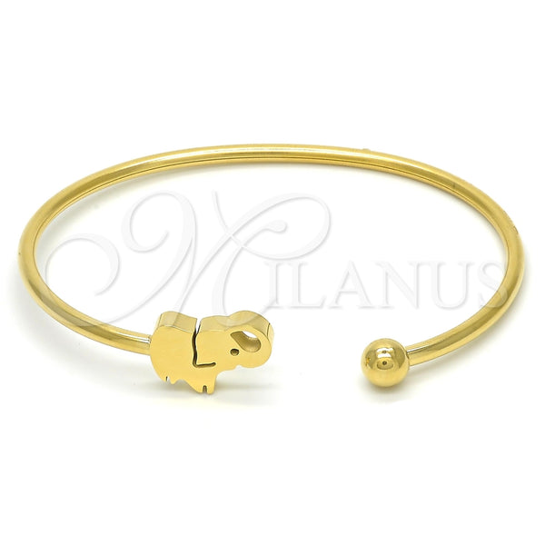 Aro Individual 07.265.0011 Acero Inoxidable, Diseño de Elefante, Pulido, Tono Dorado (03 MM Thickness, One size fits all)