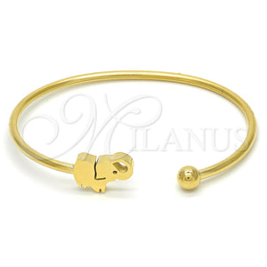 Aro Individual 07.265.0011 Acero Inoxidable, Diseño de Elefante, Pulido, Tono Dorado (03 MM Thickness, One size fits all)