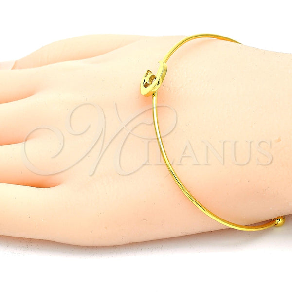 Aro Individual 07.265.0015 Acero Inoxidable, Diseño de Luna y Estrella, Pulido, Tono Dorado (01 MM Thickness, One size fits all)