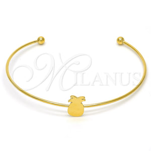 Aro Individual 07.265.0017 Acero Inoxidable, Diseño de Pina, Pulido, Tono Dorado (01 MM Thickness, One size fits all)