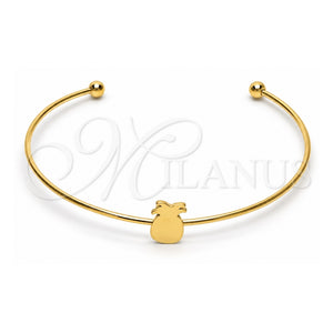 Aro Individual 07.265.0017 Acero Inoxidable, Diseño de Pina, Pulido, Tono Dorado (Grosor 01 MM, Talla Unica)