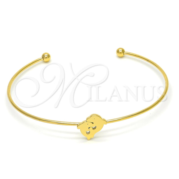 Aro Individual 07.265.0018 Acero Inoxidable, Diseño de Delfín, Pulido, Tono Dorado (01 MM Thickness, One size fits all)