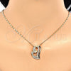 Collares con Dije 04.195.0023.20 Oro Laminado, Diseño de Corazón, con Blanca Micro Pave, Pulido, Tono Dorado (02 MM Thickness, 20 Inches Length)