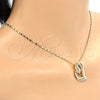 Collares con Dije 04.195.0023.20 Oro Laminado, Diseño de Corazón, con Blanca Micro Pave, Pulido, Tono Dorado (02 MM Thickness, 20 Inches Length)