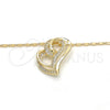 Collares con Dije 04.195.0023.20 Oro Laminado, Diseño de Corazón, con Blanca Micro Pave, Pulido, Tono Dorado (02 MM Thickness, 20 Inches Length)