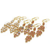 Arete Largo 02.323.0007.1 Oro Laminado, Diseño de Oja, con Multicolor Zirconia Cubica, Pulido, Tono Dorado
