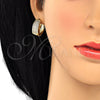Argolla Huggie 02.210.0102.20 Oro Laminado, con Blanca Micro Pave, Pulido, Tono Dorado