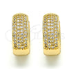 Argolla Huggie 02.210.0102.20 Oro Laminado, con Blanca Micro Pave, Pulido, Tono Dorado