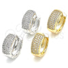 Argolla Huggie 02.210.0102.20 Oro Laminado, con Blanca Micro Pave, Pulido, Tono Dorado