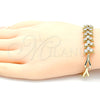 Pulsera Elegante 03.210.0083.07 Oro Laminado, con Blanca Zirconia Cubica, Pulido, Tono Dorado (07 MM Thickness, 7 Inches Length)