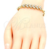 Pulsera Elegante 03.210.0083.07 Oro Laminado, con Blanca Zirconia Cubica, Pulido, Tono Dorado (07 MM Thickness, 7 Inches Length)