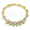Pulsera Elegante 03.210.0083.07 Oro Laminado, con Blanca Zirconia Cubica, Pulido, Tono Dorado (07 MM Thickness, 7 Inches Length)