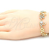 Pulsera Elegante 03.210.0088.08 Oro Laminado, Diseño de Cisne y Corazón, con Blanca Zirconia Cubica, Pulido, Tono Dorado (08 MM Thickness, 8 Inches Length)