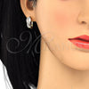 Argolla Huggie 02.304.0006.10 Oro Laminado, con Blanca Zirconia Cubica and Blanca Cristal, Pulido, Tono Dorado