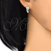 Argolla Huggie 02.304.0006.10 Oro Laminado, con Blanca Zirconia Cubica and Blanca Cristal, Pulido, Tono Dorado