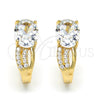 Argolla Huggie 02.304.0006.10 Oro Laminado, con Blanca Zirconia Cubica and Blanca Cristal, Pulido, Tono Dorado