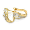 Argolla Huggie 02.304.0006.10 Oro Laminado, con Blanca Zirconia Cubica and Blanca Cristal, Pulido, Tono Dorado
