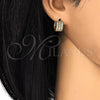 Argolla Huggie 02.304.0009.15 Oro Laminado, con Blanca Micro Pave, Pulido, Tono Dorado