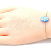 Pulsera Elegante 03.99.0001.07 Oro Laminado, Diseño de Mano de Dios, con Topacio Azul Opal, Pulido, Tono Dorado (01 MM Thickness, 7 Inches Length)