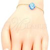 Pulsera Elegante 03.99.0001.07 Oro Laminado, Diseño de Mano de Dios, con Topacio Azul Opal, Pulido, Tono Dorado (01 MM Thickness, 7 Inches Length)