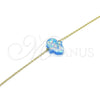Pulsera Elegante 03.99.0001.07 Oro Laminado, Diseño de Mano de Dios, con Topacio Azul Opal, Pulido, Tono Dorado (01 MM Thickness, 7 Inches Length)