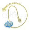 Pulsera Elegante 03.99.0001.07 Oro Laminado, Diseño de Mano de Dios, con Topacio Azul Opal, Pulido, Tono Dorado (01 MM Thickness, 7 Inches Length)