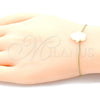 Pulsera Elegante 03.99.0001.1.07 Oro Laminado, Diseño de Mano de Dios, con Blanca Opal, Pulido, Tono Dorado (01 MM Thickness, 7 Inches Length)