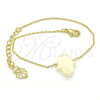 Pulsera Elegante 03.99.0001.1.07 Oro Laminado, Diseño de Mano de Dios, con Blanca Opal, Pulido, Tono Dorado (01 MM Thickness, 7 Inches Length)