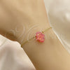Pulsera Elegante 03.99.0001.2.07 Oro Laminado, Diseño de Mano de Dios, con Rosado Opal, Pulido, Tono Dorado (01 MM Thickness, 7 Inches Length)
