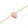 Pulsera Elegante 03.99.0001.2.07 Oro Laminado, Diseño de Mano de Dios, con Rosado Opal, Pulido, Tono Dorado (01 MM Thickness, 7 Inches Length)