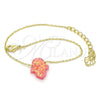 Pulsera Elegante 03.99.0001.2.07 Oro Laminado, Diseño de Mano de Dios, con Rosado Opal, Pulido, Tono Dorado (01 MM Thickness, 7 Inches Length)