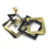 Arete Largo 02.268.0075.1 Oro Laminado, Resinado Negro, Tono Dorado