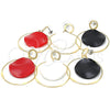 Arete Largo 02.268.0076.1 Oro Laminado, Resinado Negro, Tono Dorado