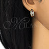 Argolla Huggie 02.267.0063.15 Oro Laminado, con Rubi and Blanca Zirconia Cubica, Pulido, Tono Dorado