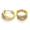 Argolla Huggie 02.267.0063.15 Oro Laminado, con Rubi and Blanca Zirconia Cubica, Pulido, Tono Dorado
